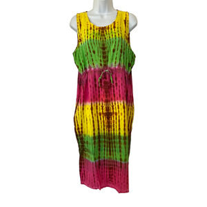 NWT Women’s Hawaii Aloha State Tie Dye String Dress Sundress Coverup One Size